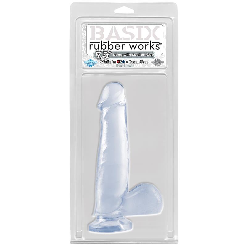 Dildo with Testicles and Suction Cup - Clear 19 cm – Image 3