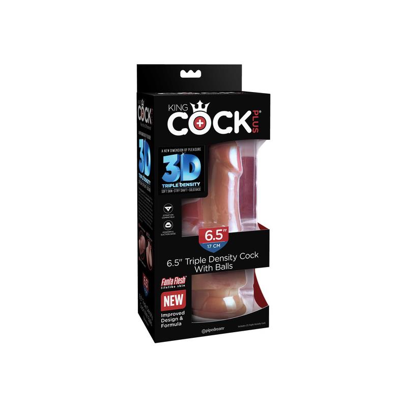 Dildo Triple Density with Testicles 6.5 Caramel – Image 6