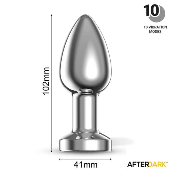 Dimpor Chrome Anal Plug with Vibration and Magnetic USB Size L – Image 3