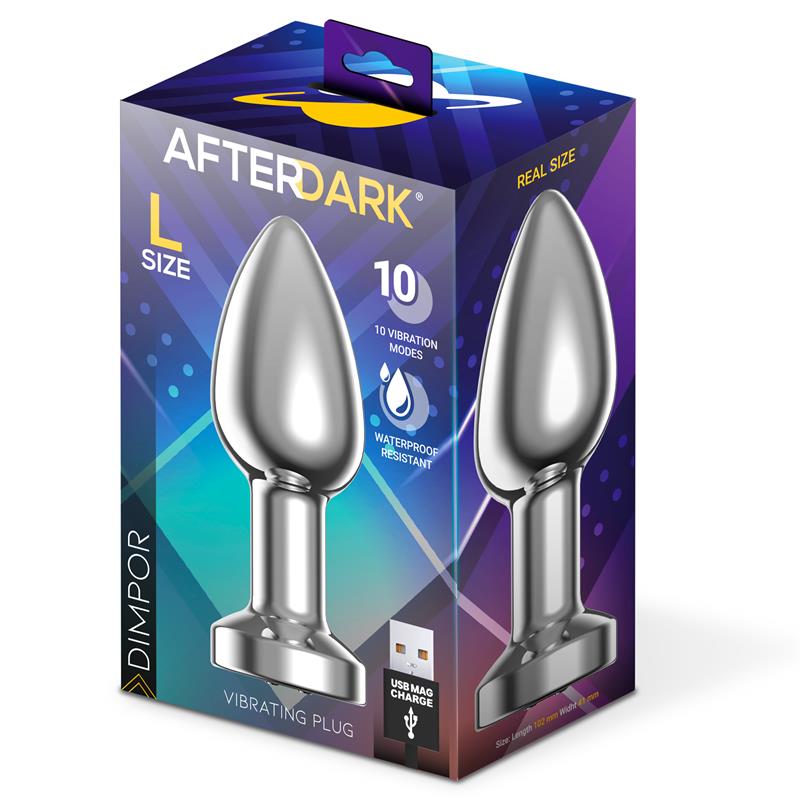 Dimpor Chrome Anal Plug with Vibration and Magnetic USB Size L – Image 10