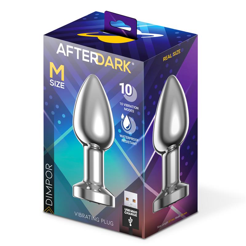 Dimpor Chrome Anal Plug with Vibration and Magnetic USB Size M – Image 13