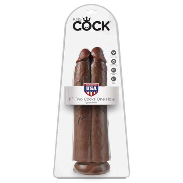 Double Dildo Two Cocks One Hole 11 Brown – Image 4