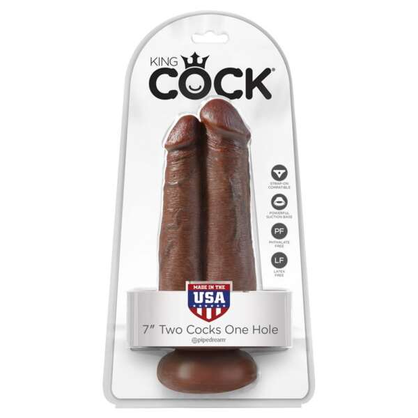 Double Dildo Two Cocks One Hole Brown 7 – Image 3