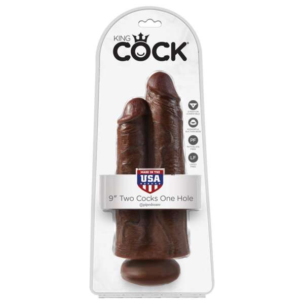 Double Dildo Two Cocks One Hole Brown 9 – Image 3