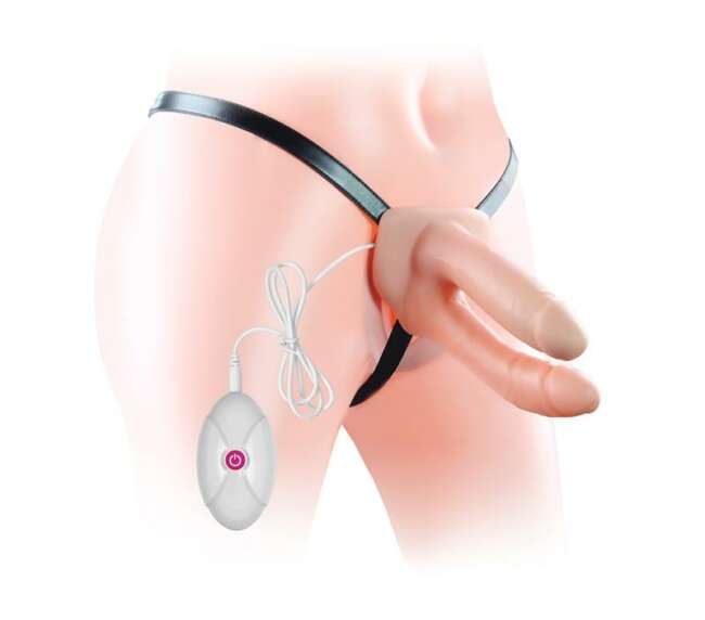 Double Hollow Dildo  Strap On Vibrating