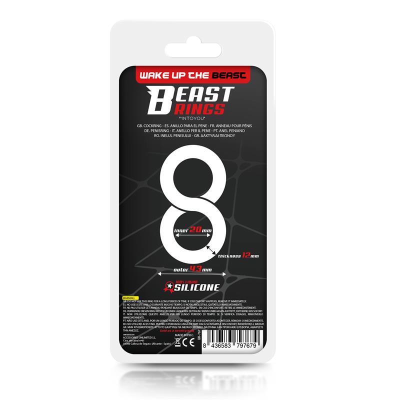 Double Penis Ring 100% Liquid Silicone 2 cm Black – Image 3