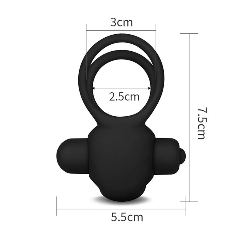 Double Vibrating Cockring Power Clit Duo Black – Image 3