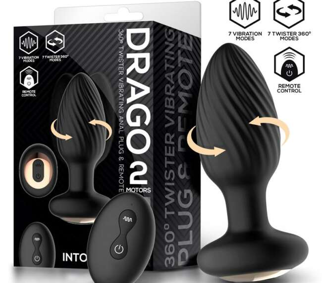 Drago Butt Plug Vibration, 360º Twister Movement and Remote Control