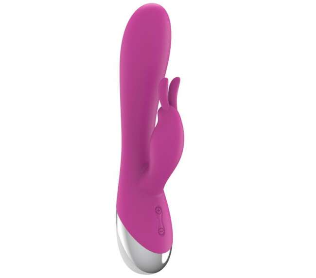 Dual Vibe with Rabbit USB Silicone Pink