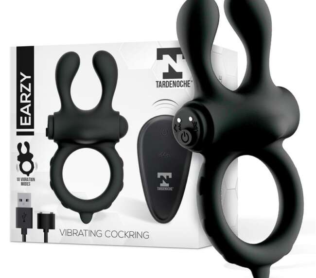 Earzy Vibrating Penis Ring with Remote Control USB Magnetic Silicone