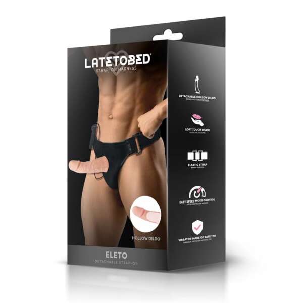 Eleto Detachable Strap-On with Hollow Dildo, Vibration and Remote Control – Image 4