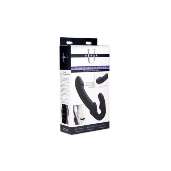Evoke Vibrating Strapless Strap-On Black – Image 7