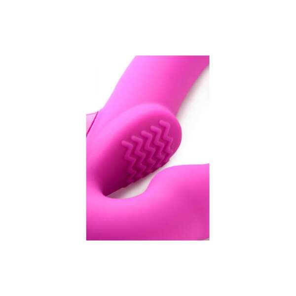 Evoke Vibrating Strapless Strap-On Pink – Image 4