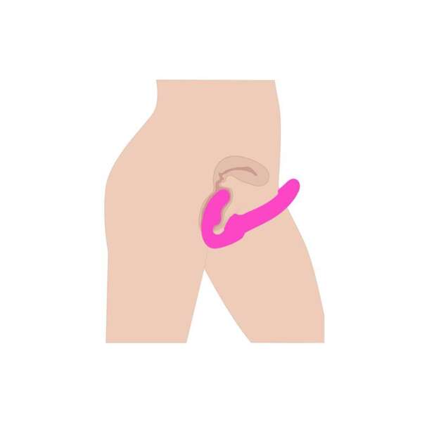 Evoke Vibrating Strapless Strap-On USB Pink – Image 3