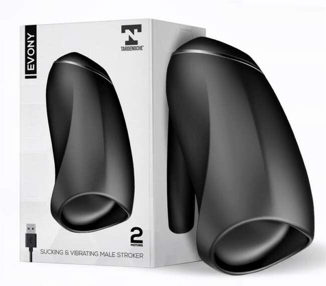 Evony Oral Sex Male Masturbator Suction and Vibration 2 Motors USB Silicone