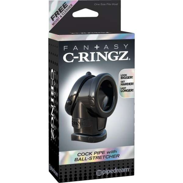 Fantasy C-Ringz Cock Pipe with Ball-Stretcher Black – Image 3