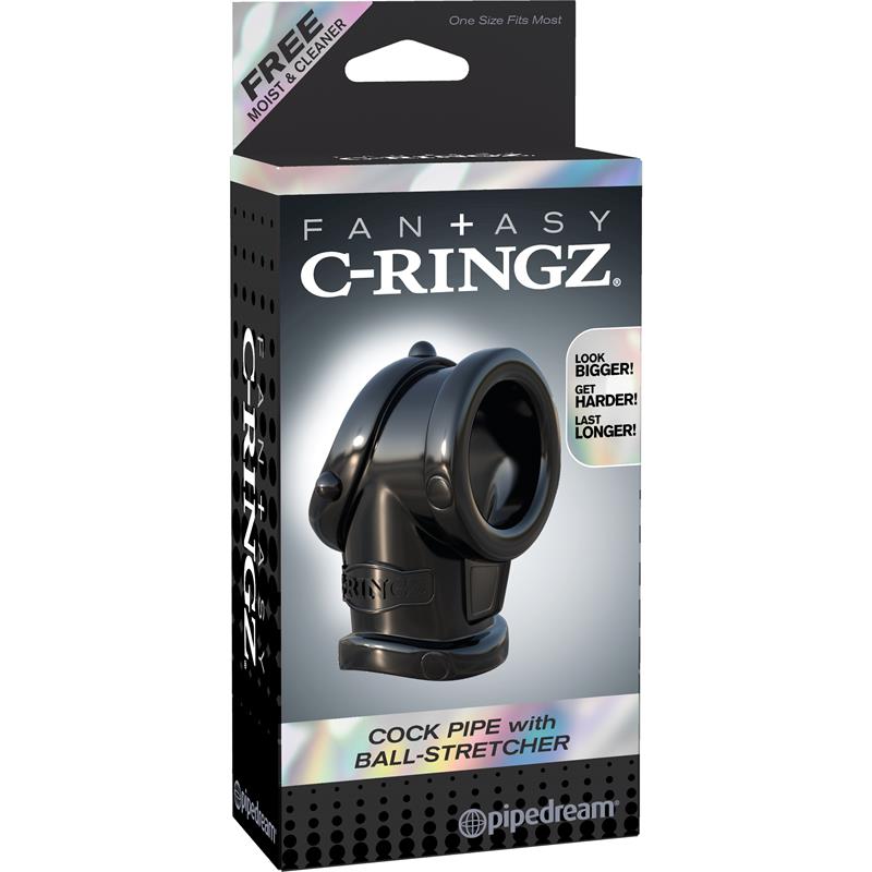 Fantasy C-Ringz Cock Pipe with Ball-Stretcher Black – Image 3