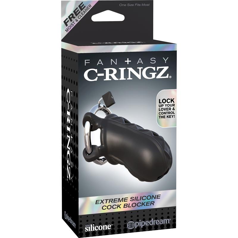 Fantasy C-Ringz Extreme Silicone Cock Blocker Black – Image 4
