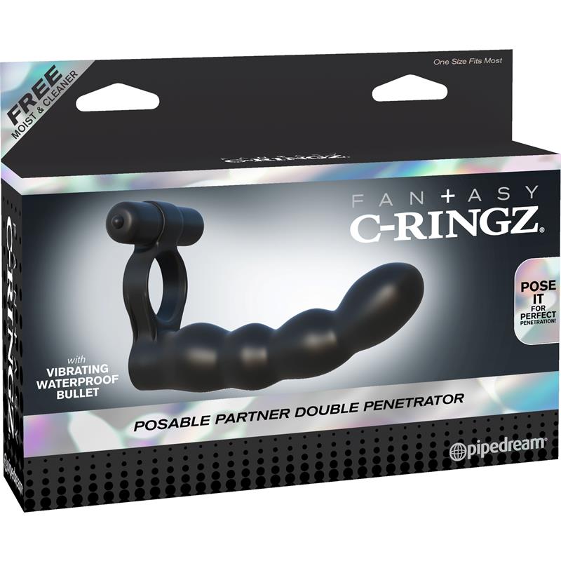 Fantasy C-Ringz Posable Partner Double Penetrator Black – Image 4