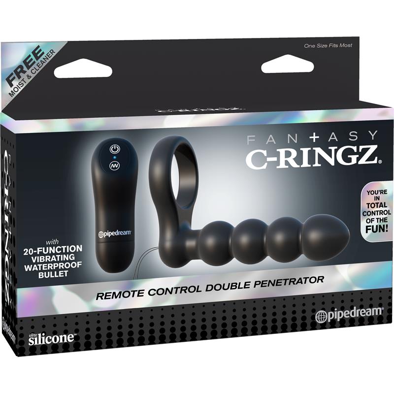 Fantasy C-Ringz Remote Control Double Penetrator Black – Image 3