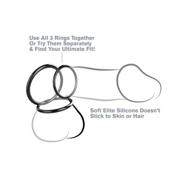 Fantasy C-Ringz Silicone 3-Ring Stamina Set Black – Image 3