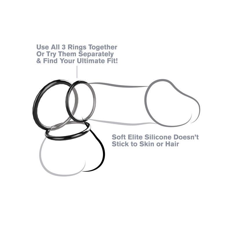 Fantasy C-Ringz Silicone 3-Ring Stamina Set Black – Image 3