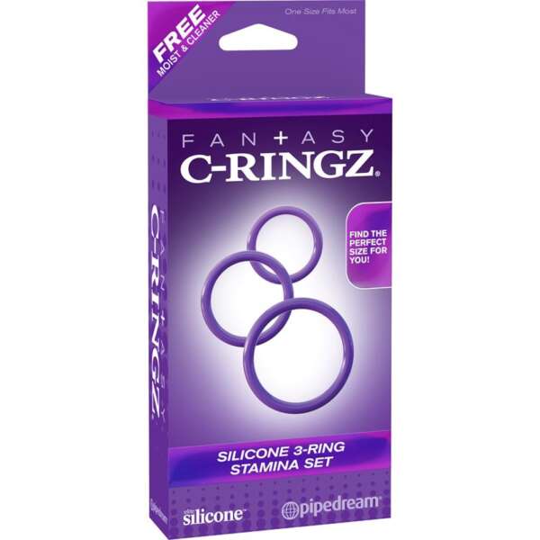 Fantasy C-Ringz Silicone 3-Ring Stamina Set Purple – Image 4