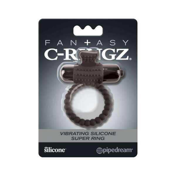 Fantasy C-Ringz Vibrating Silicone Super Ring Black – Image 3