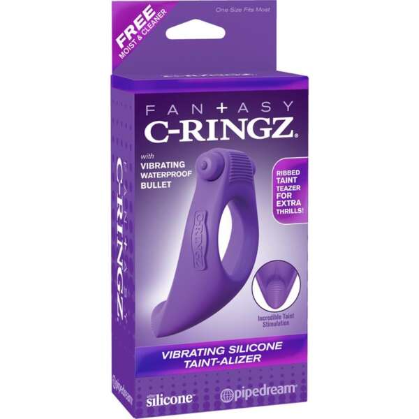 Fantasy C-Ringz Vibrating Silicone Taint-Alizer Purple – Image 5