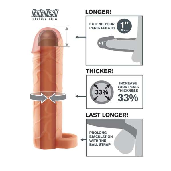 Fantasy X-tensions  Perfect 2,5 cm  Extension  with Ball Strap - Flesh – Image 4