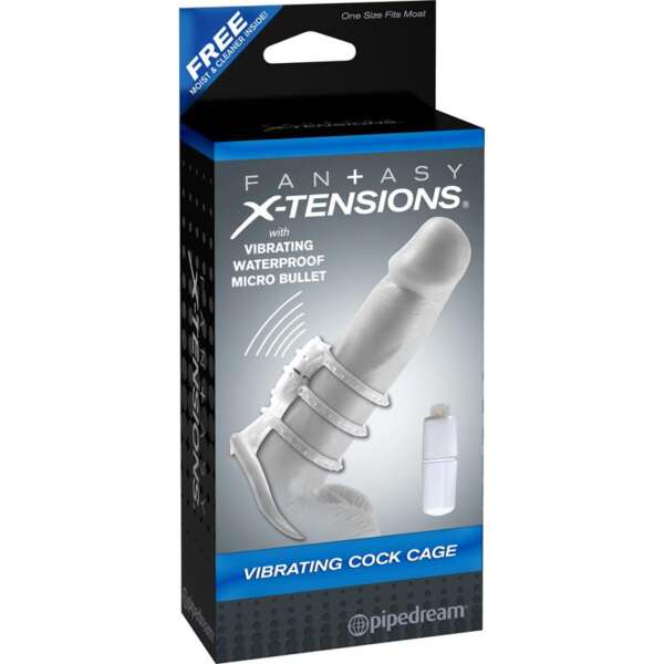 Fantasy X-tensions  Vibrating Cock Cage - Clear – Image 5
