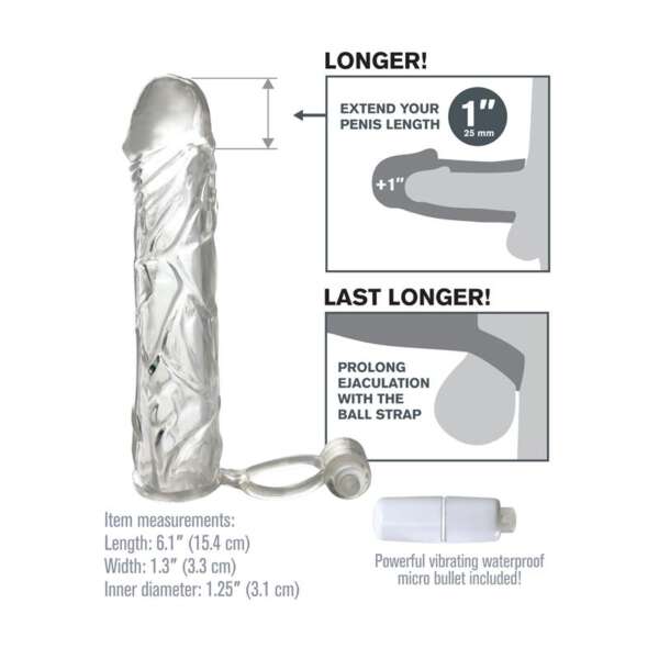 Fantasy X-tensions  Vibrating Super Sleeve - Clear – Image 4