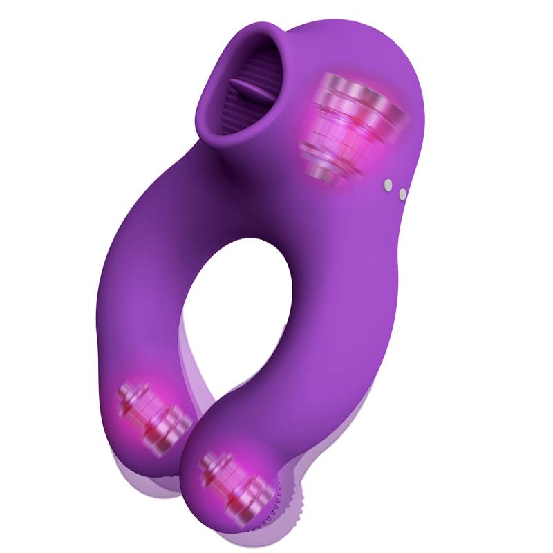 Fenda Vibrating Ring with Licking Tongue and Remote Control 3 Motors Magnetic USB – Image 3