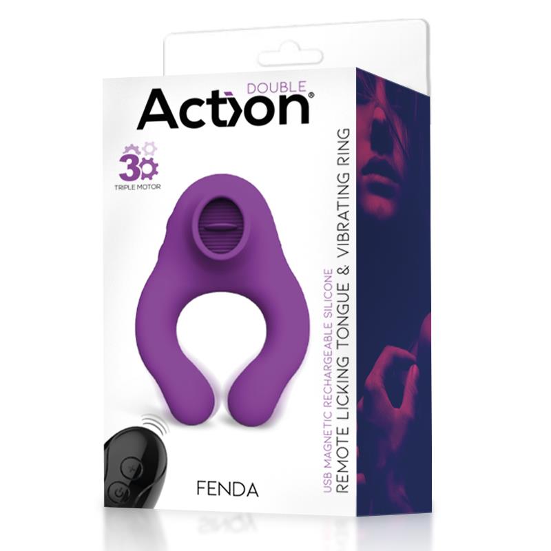 Fenda Vibrating Ring with Licking Tongue and Remote Control 3 Motors Magnetic USB – Image 5