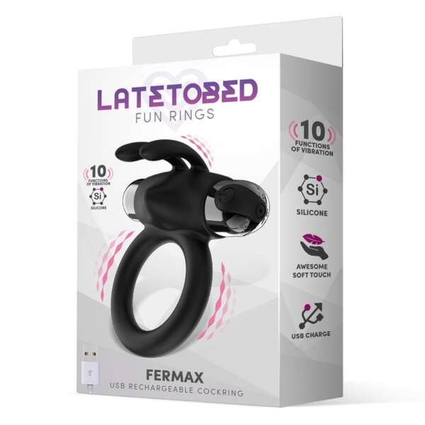 Fermax Vibrating Ring with Rabbit USB Silicone Black – Image 3