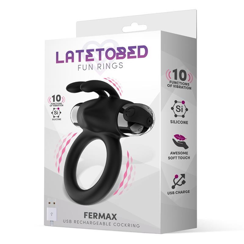 Fermax Vibrating Ring with Rabbit USB Silicone Black – Image 3