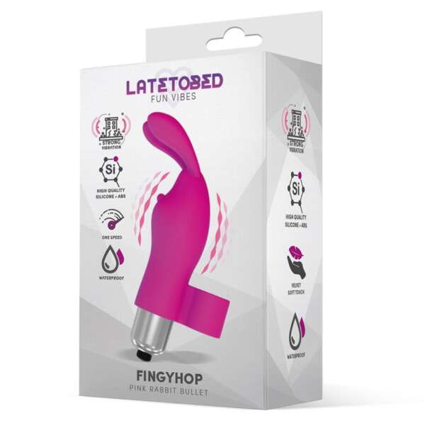 Fingyhop Vibrating Bullet with Rabbit Silicone Pink – Image 4