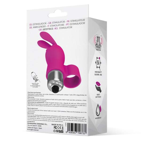 Fingyhop Vibrating Bullet with Rabbit Silicone Pink – Image 5