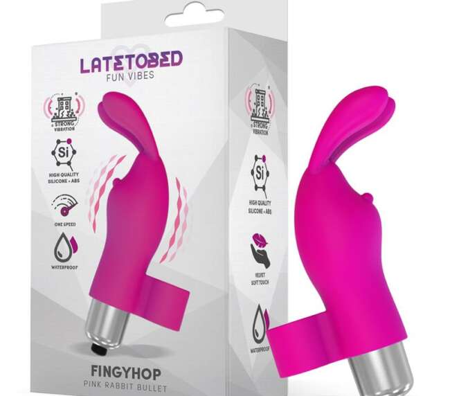 Fingyhop Vibrating Bullet with Rabbit Silicone Pink