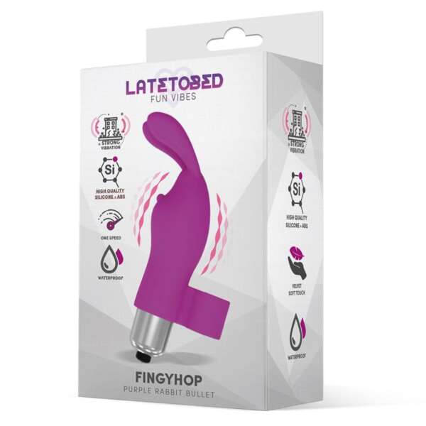 Fingyhop Vibrating Bullet with Rabbit Silicone Purple – Image 4