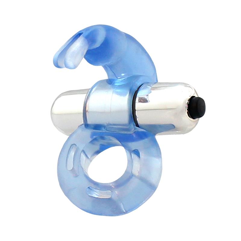 Firey Vibrating Penis Ring with Rabbit Blue – Image 6
