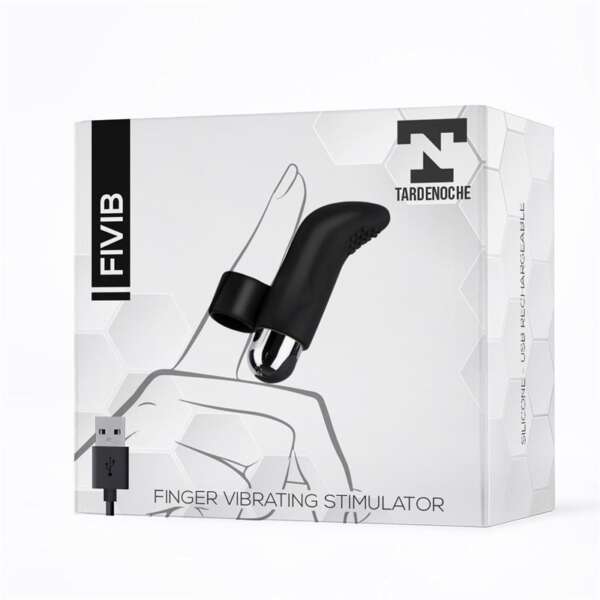 Fivib Finger Vibrating Stimulator USB Silicone Black – Image 5