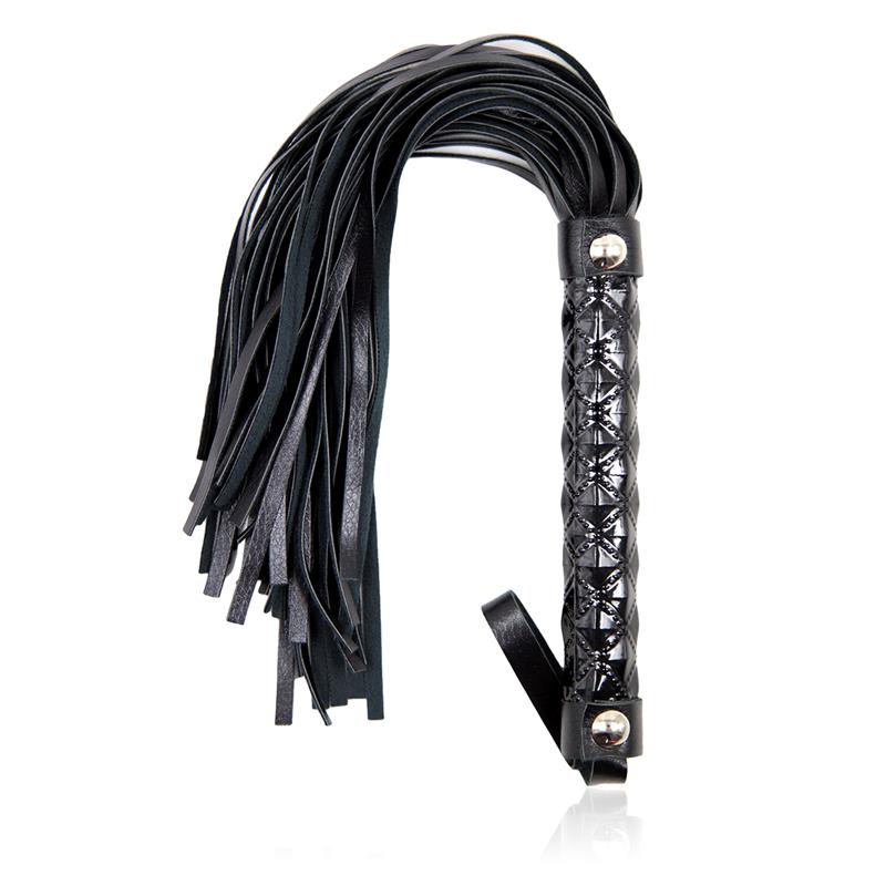Flogger Diamond Pattern with Metal Hardware 39 cm Black – Image 6