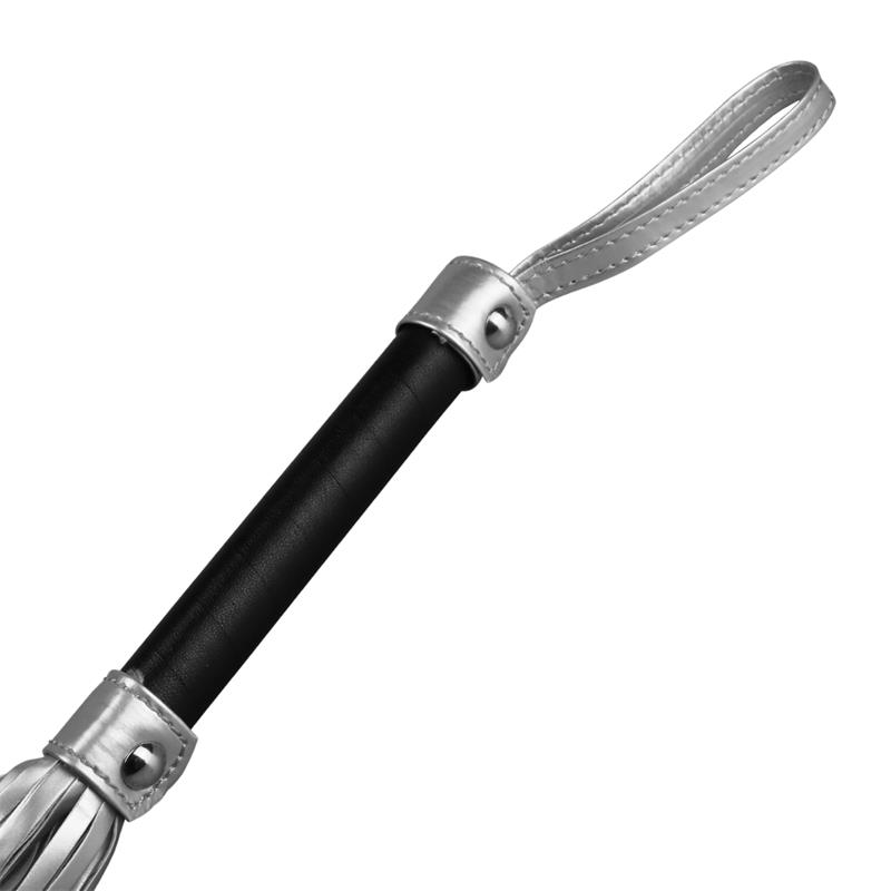 Flogger Faux Leather Silver and Black – Image 4
