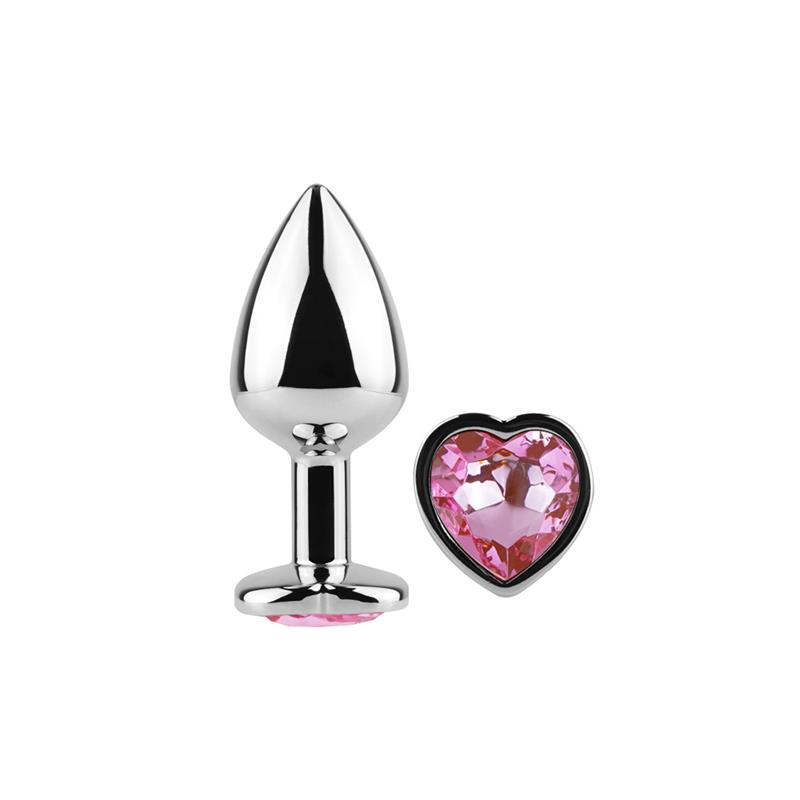 Fuchsia Heart Metal Butt Plug Size S – Image 3