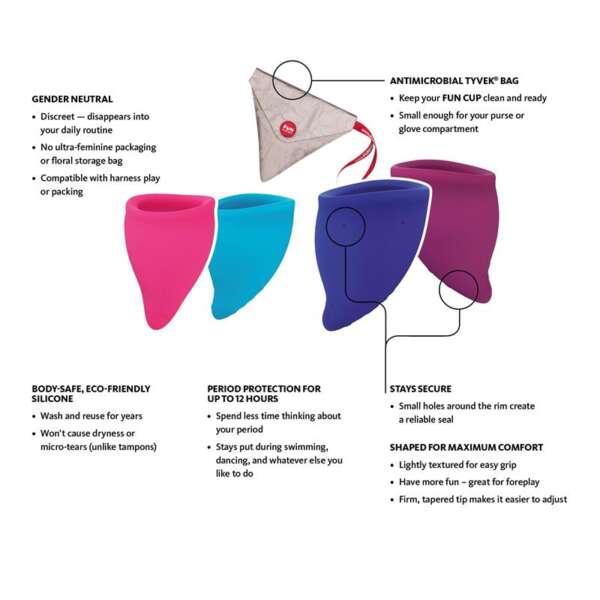 Fun Cup Explore Kit 2 Mentrual cups Pink & Ultramarine – Image 8