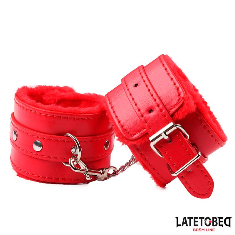 Furry Ankle Cuff Red – Image 4