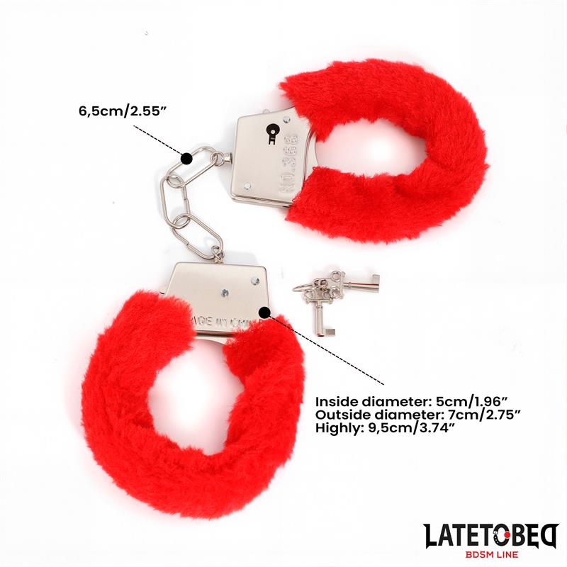 Furry Locking Cuff Red – Image 3