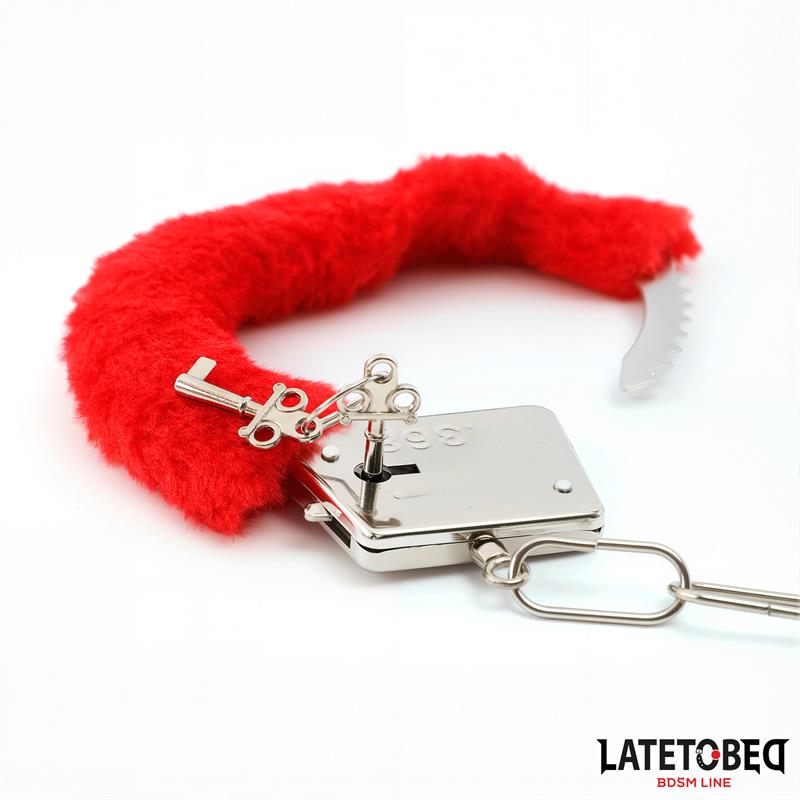 Furry Locking Cuff Red – Image 5