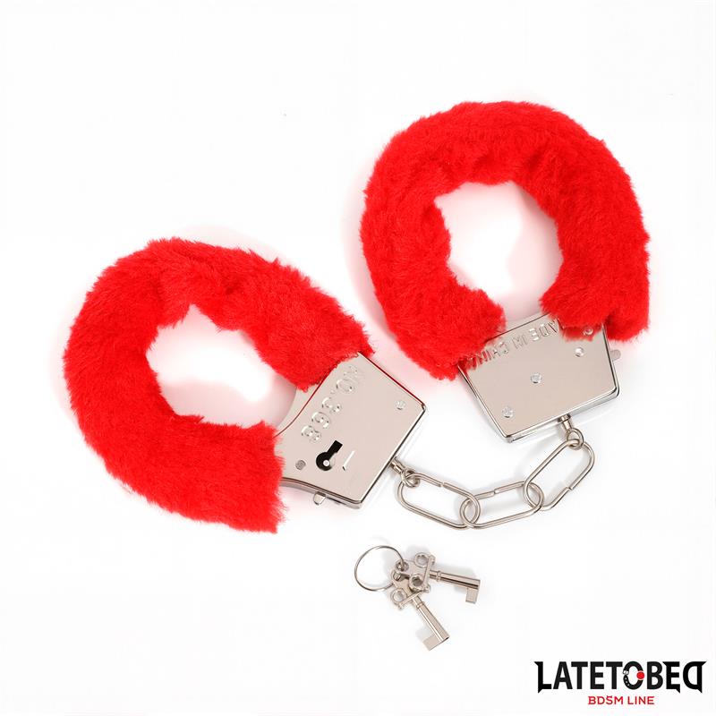 Furry Locking Cuff Red